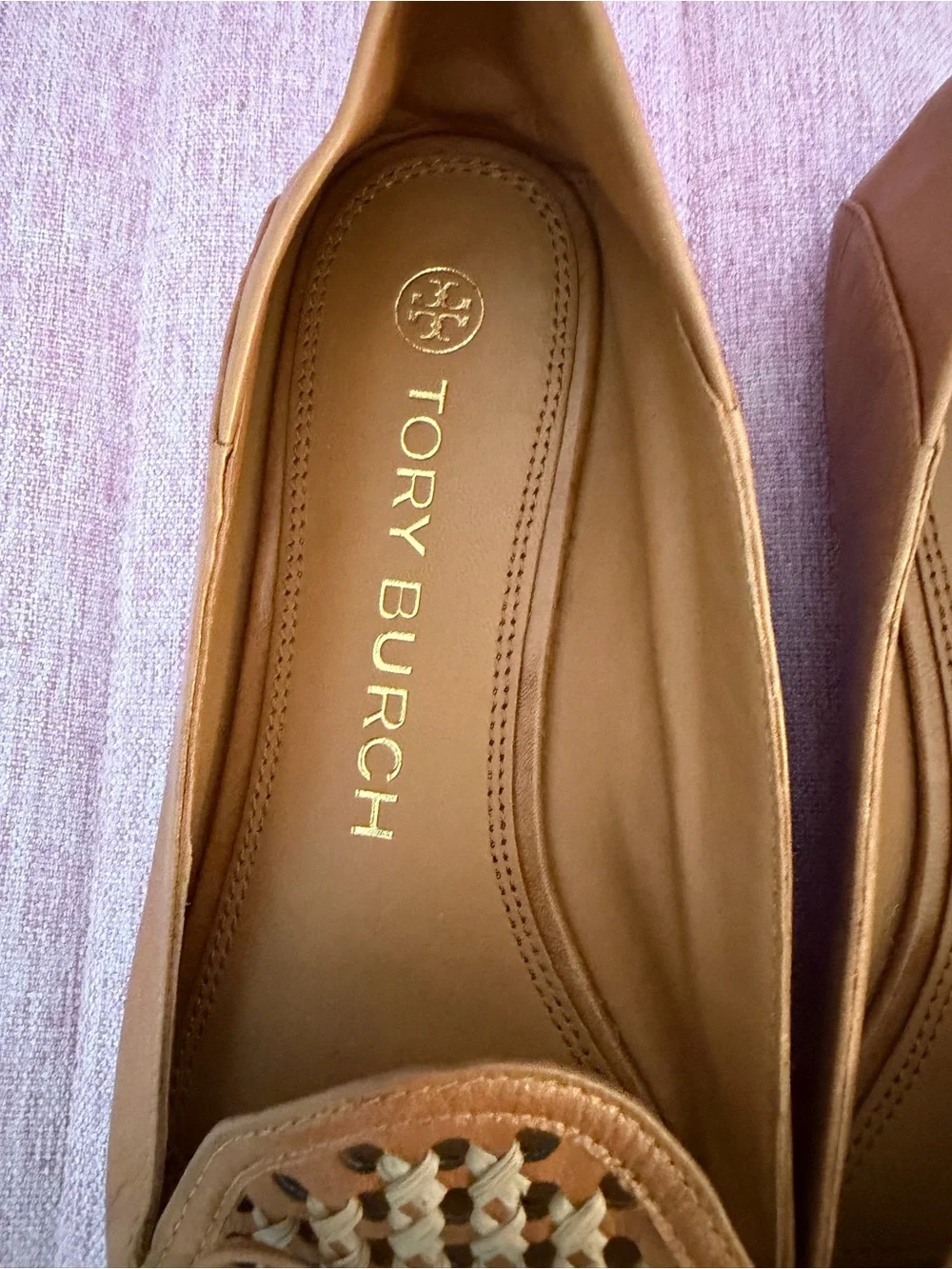 Tory Burch Woven Loafers with Basketweave Design